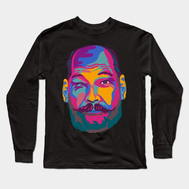 Winking Man Long Sleeve T-Shirt by Slightly Unhinged